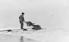 Mining on beach, between c1900 and c1930. Creator: Unknown
