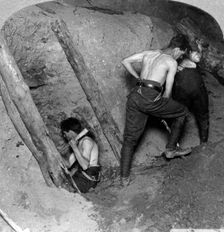 Mining at Messines Ridge, Belgium, World War I, 1914-1918.Artist: Realistic Travels Publishers