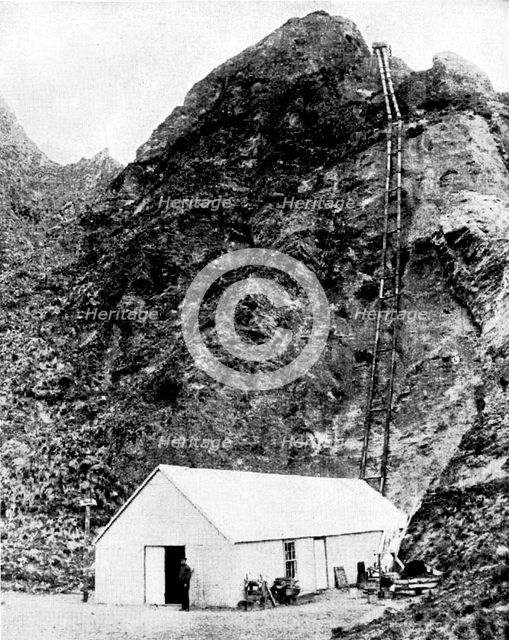 Mining in New Zealand - Achilles Gold-Fields, Limited: house containing Pelton water-wheels.., 1895. Creator: Unknown.