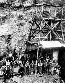 Mining in New Zealand - Achilles Gold-Fields, Limited: main shaft and hoist, 1895. Creator: Unknown