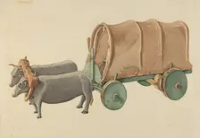 Miniature Oxcart, c. 1939. Creator: Eugene Bartz