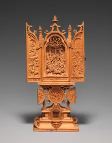 Miniature Altarpiece with the Crucifixion, early 16th century. Creator: Unknown