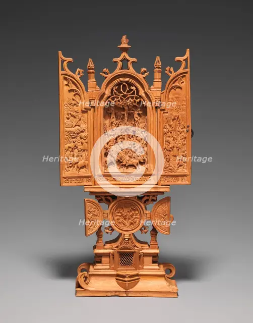 Miniature Altarpiece with the Crucifixion, early 16th century. Creator: Unknown.