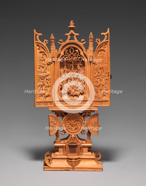 Miniature Altarpiece with the Crucifixion, early 16th century. Creator: Unknown.
