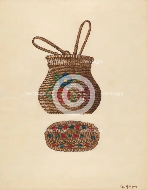 Miniature Basket, c. 1936. Creator: Grace Halpin.