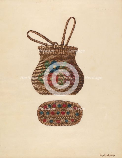Miniature Basket, c. 1936. Creator: Grace Halpin.