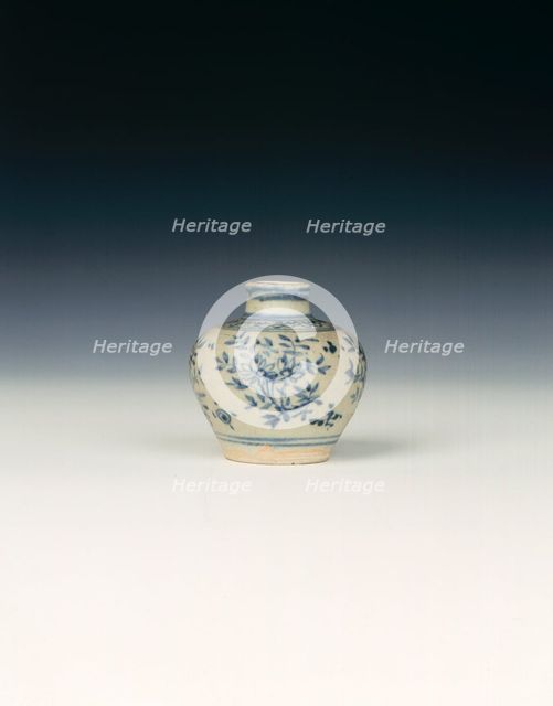 Miniature blue and white guan jar, Ming dynasty, China, second half of 15th century. Artist: Unknown