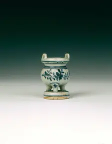 Miniature blue and white incense burner, China, c1500. Creator: Unknown