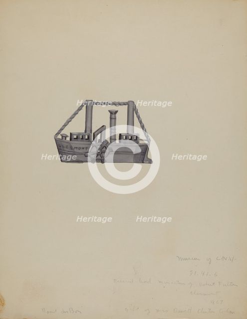 Miniature Boat, c. 1936. Creator: Raoul Du Bois.