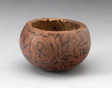 Miniature Bowl Incised and Painted with Geometric Motifs, A.D. 1400/1450. Creator: Unknown