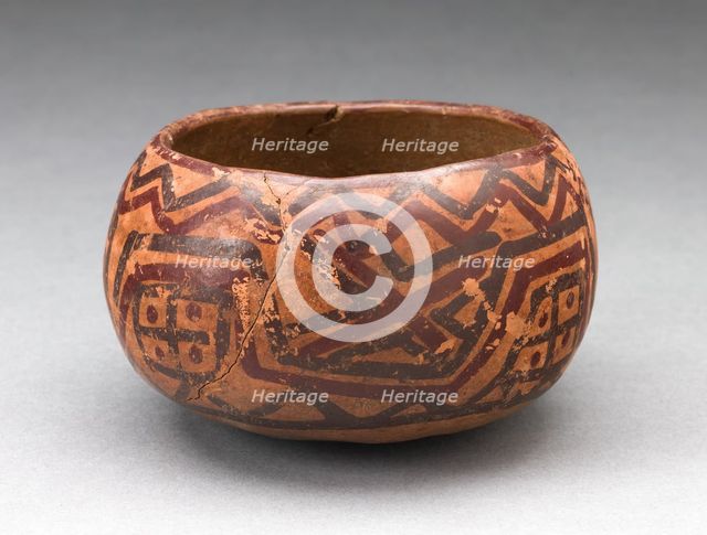 Miniature Bowl with Abstract Red and Black Geometric Patterns, A.D. 1450/1532. Creator: Unknown.