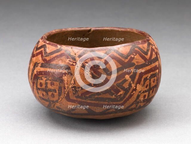 Miniature Bowl with Abstract Red and Black Geometric Patterns, A.D. 1450/1532. Creator: Unknown.