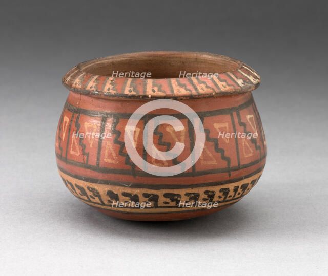 Miniature Bowl with Geometric Textile-Like Pattern, A.D. 1450/1532. Creator: Unknown.