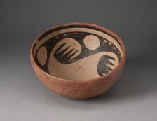 Miniature Bowl with Interior Bird-Wing Motif, A.D. 1250/1400. Creator: Unknown