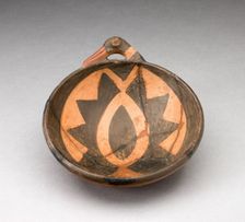 Miniature Bowl with Large Geometric Motif and Bird-Head Handle, A.D. 1450/1532. Creator: Unknown