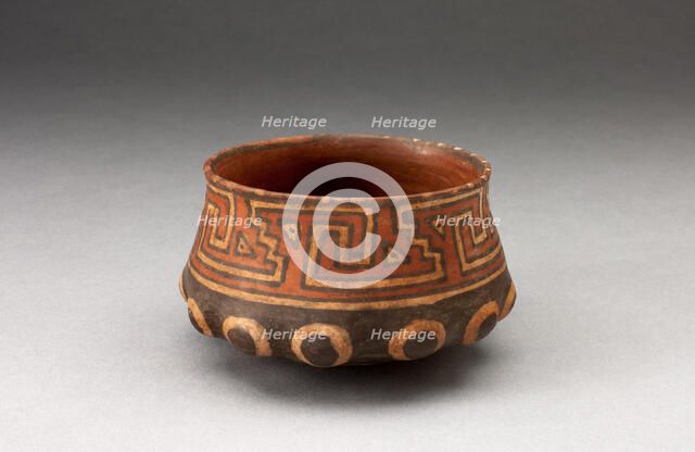 Miniature Bowl with Shaped Base and Geometric Motifs, A.D. 1450/1532. Creator: Unknown.