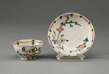 Miniature Cup and Saucer, Staffordshire, 1760/69. Creator: Staffordshire Potteries