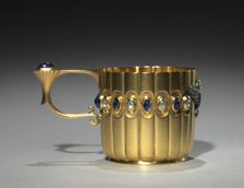 Miniature Cup (Kovsh), before 1896. Creator: House of Fabergé (Russian, 1842-1918); Mikhail Evlampievich Perkhin (Russian, 1860-1903)