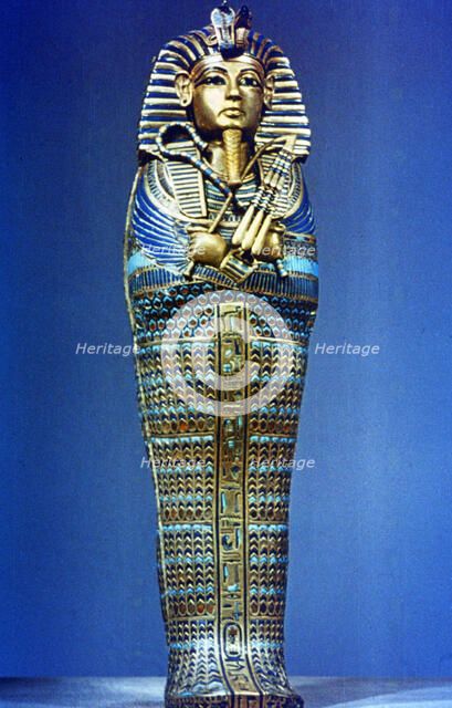 Miniature canopic coffin from the Tomb of Tutankhamun, 14th century BC. Artist: Unknown