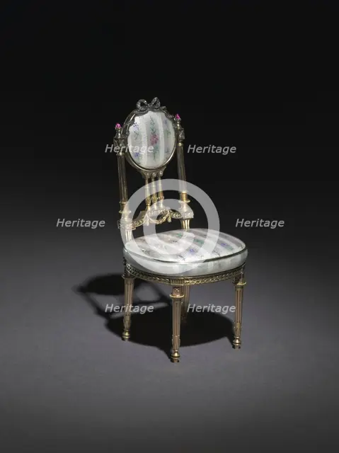 Miniature Chair, 1896-1906. Creator: Peter Carl Fabergé (Russian, 1846-1920), firm of.