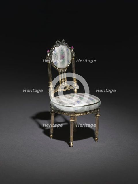 Miniature Chair, 1896-1906. Creator: Peter Carl Fabergé (Russian, 1846-1920), firm of.