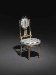Miniature Chair, 1896-1906. Creator: Peter Carl Fabergé (Russian, 1846-1920), firm of