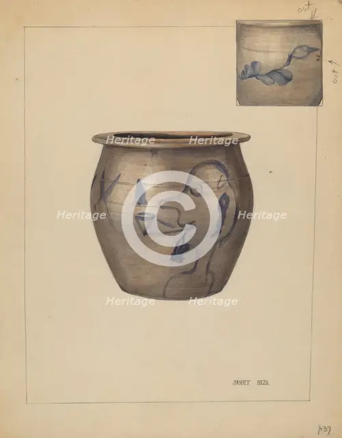 Miniature Crock, c. 1937. Creator: Janet Riza.