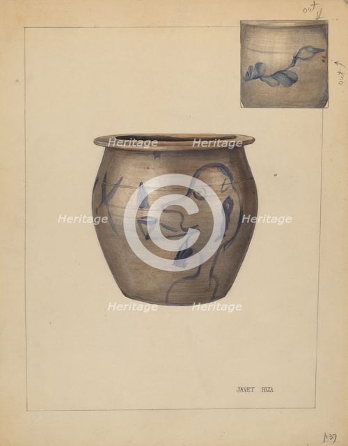 Miniature Crock, c. 1937. Creator: Janet Riza.