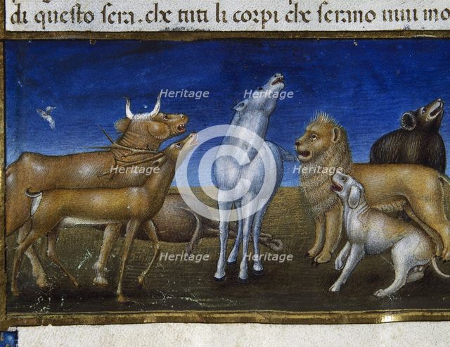 Miniature depicting The End of the World and the Universal Judgment, 1476.  Creator: Cristoforo De Predis.