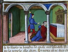 Miniature depicting Jesus remembering that God sent his prophets and that they killed them..., 1476. Creator: Cristoforo De Predis