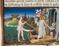 Miniature depicting Jesus, resurrected, returns to lead the righteous's souls to the Paradise, 1476. Creator: Cristoforo De Predis