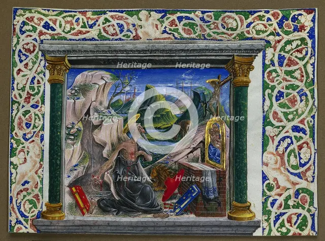 Miniature Excised from a Manuscript: St. Jerome in the Wilderness, c. 1500. Creator: Unknown.