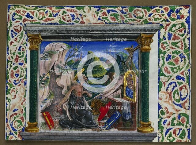 Miniature Excised from a Manuscript: St. Jerome in the Wilderness, c. 1500. Creator: Unknown.