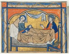 Miniature Excised from a Psalter: The Nativity, c. 1270. Creator: Unknown