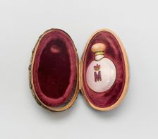 Miniature Easter Egg with Scent Bottle, Saint Petersburg, Before 1899. Creator: Fabergé Workshop