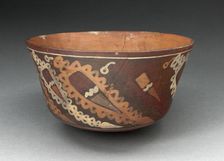 Miniature Flared Bowl Depicting Abstract Peppers with Decorative Motifs, 180 B.C./A.D. 500. Creator: Unknown