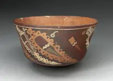 Miniature Flared Bowl Depicting Abstract Peppers with Decorative Motifs, 180 B.C./A.D. 500. Creator: Unknown
