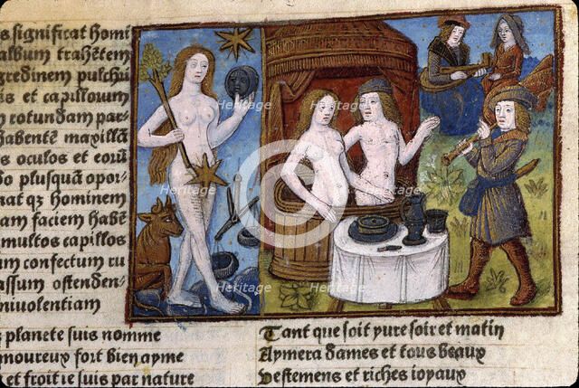 Miniature from Compost et calendrier des bergers, 1493. Creator: Anonymous master.