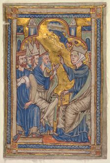 Miniature from a Compendium of Saints Lives: Saint Catherine of Alexandria..., c. 1200-1210. Creator: Unknown
