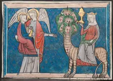 Miniature from a Manuscript of the Apocalypse: The Woman upon the Scarlet Beast..., c. 1295. Creator: Unknown