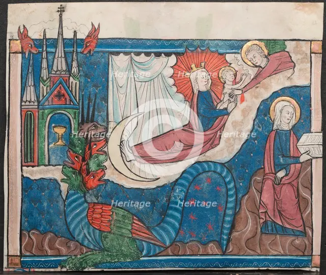 Miniature from a Manuscript of the Apocalypse: The Woman Clothed with the Sun, c. 1295. Creator: Unknown.