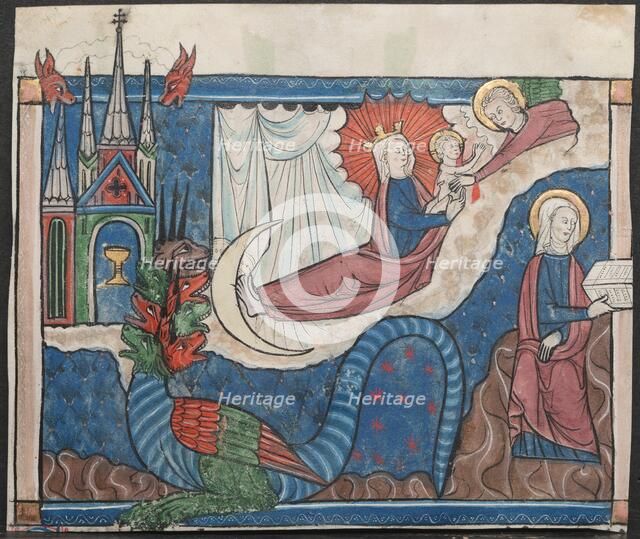 Miniature from a Manuscript of the Apocalypse: The Woman Clothed with the Sun, c. 1295. Creator: Unknown.