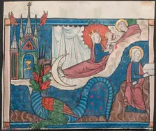 Miniature from a Manuscript of the Apocalypse: The Woman Clothed with the Sun, c. 1295. Creator: Unknown