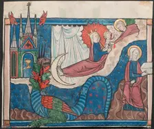 Miniature from a Manuscript of the Apocalypse: The Woman Clothed with the Sun…, c. 1295. Creator: Unknown