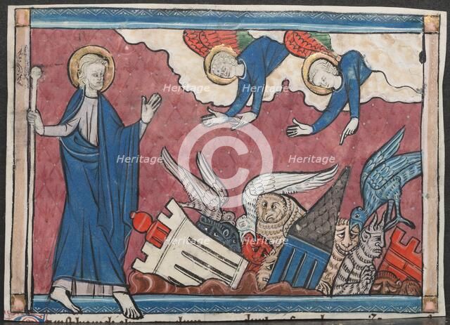 Miniature from a Manuscript of the Apocalypse: The Fall of Babylon, c. 1295. Creator: Unknown.