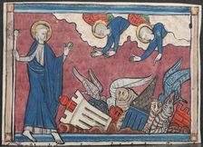 Miniature from a Manuscript of the Apocalypse: The Fall of Babylon, c. 1295. Creator: Unknown