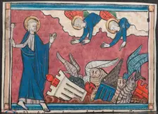 Miniature from a Manuscript of the Apocalypse: The Fall of Babylon, c. 1295. Creator: Unknown