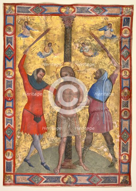 Miniature from a Mariegola: The Flagellation, c. 1350-1375. Creator: Lorenzo Veneziano (Italian), workshop of.