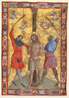 Miniature from a Mariegola: The Flagellation, c. 1350-1375. Creator: Lorenzo Veneziano (Italian), workshop of