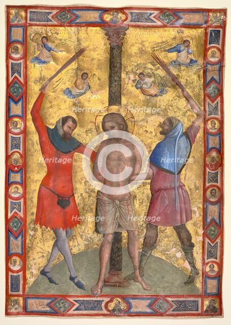 Miniature from a Mariegola: The Flagellation, c. 1350-1375. Creator: Lorenzo Veneziano (Italian), workshop of.
